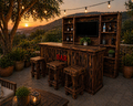 10ft Handcrafted burnt-wood rustic BAR