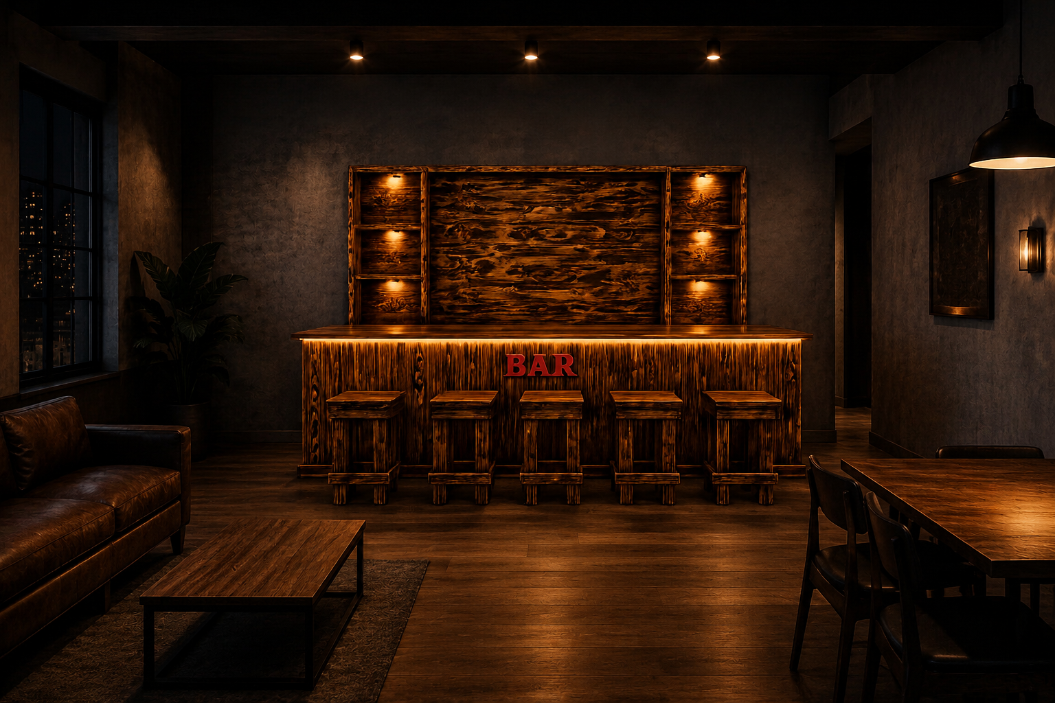 10ft Rustic Hancrafted BAR