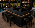 8ft Artesanal Hancrafted Black  Bar