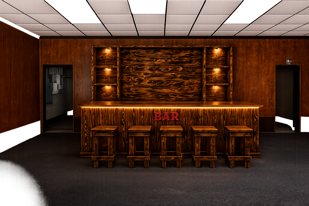 Hancrafted Rustic 12Ft Custom BAR with Stools