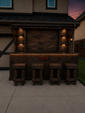 Rustic Artesanal Hancrafted 10Ft burnt-wood Brown Bar