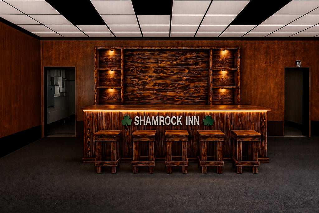 Hancrafted Rustic 12Ft Custom BAR with Stools