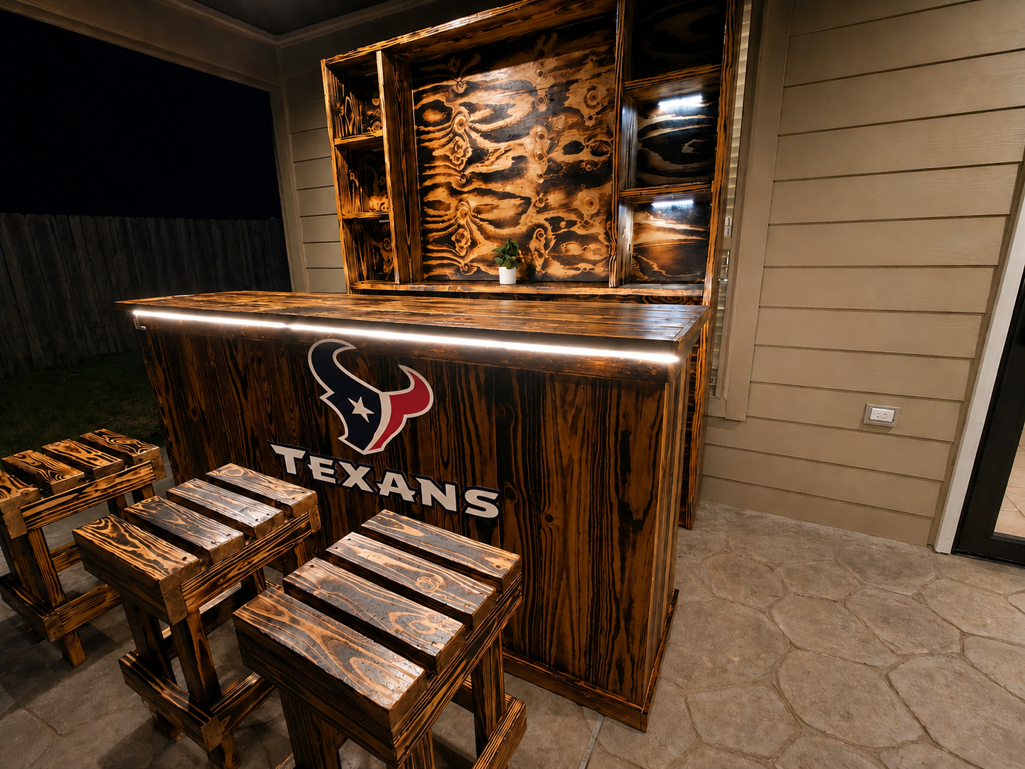 8ft Texans Custom Rustic BAR